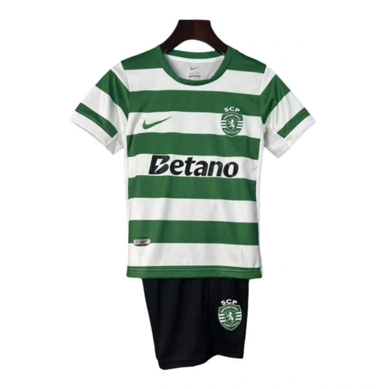 Sporting CP Home Soccer Jersey Kids Kit 2025-26 （Jersey+Shorts）