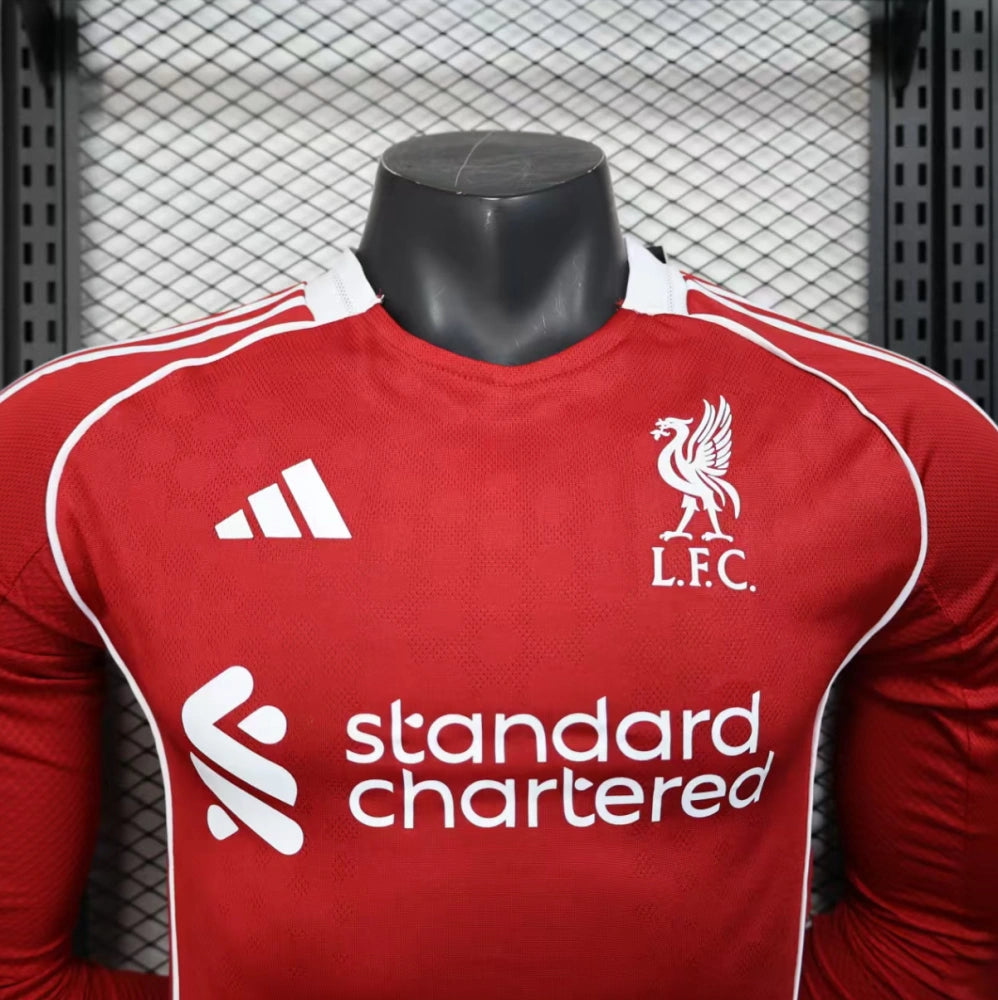 Liverpool Long Sleeve Jersey Home Football Shirt 2025-26-Player version