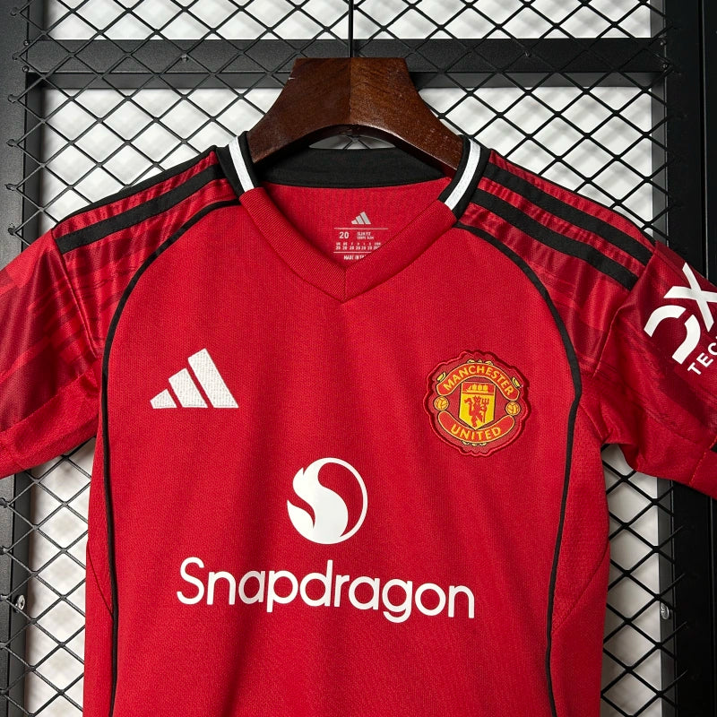 Kids Manchester United Home Soccer Kits 25-26