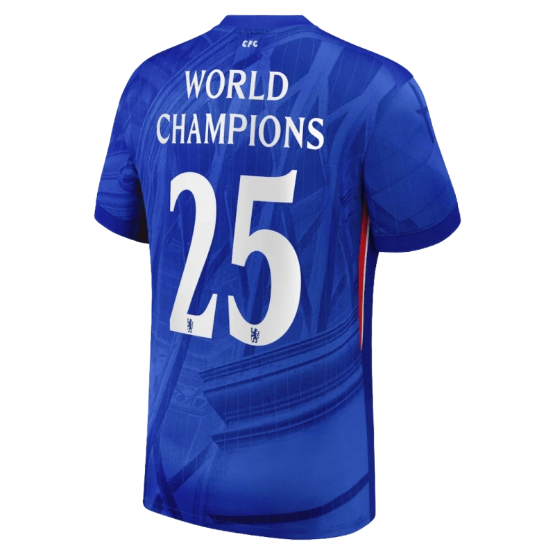 Chelsea Cup Dri FIT ADV home jersey for 2025-26 season -World Champion 25 badge